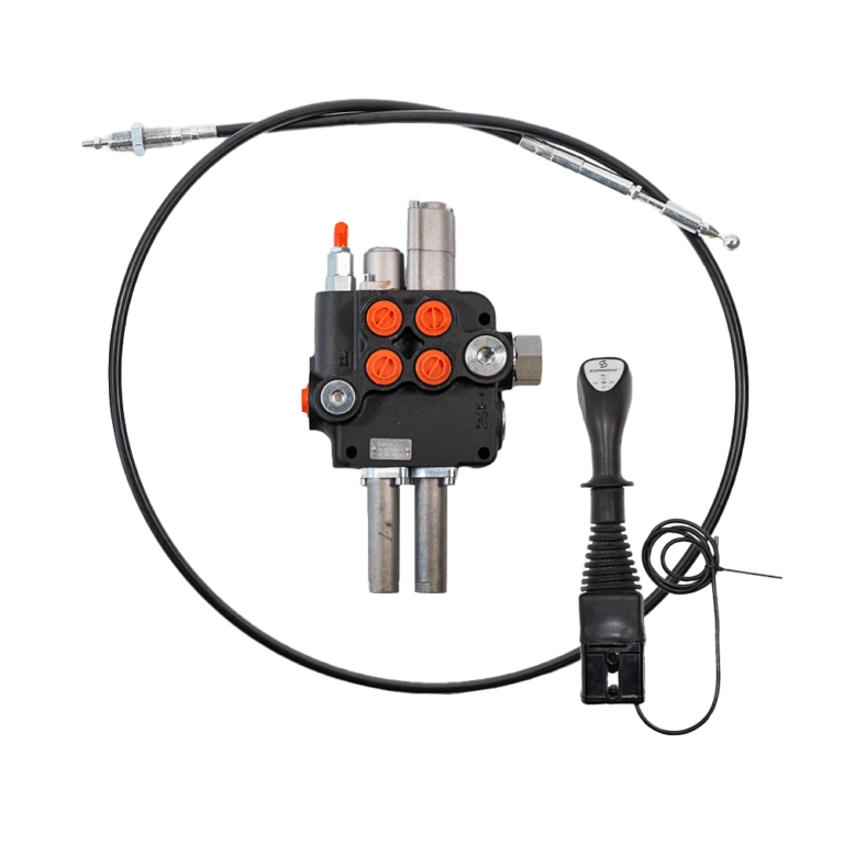 Rozdzielacz hydrauliczny 2 sekcyjny 02P80 80L sterowany linkami i joystickiem