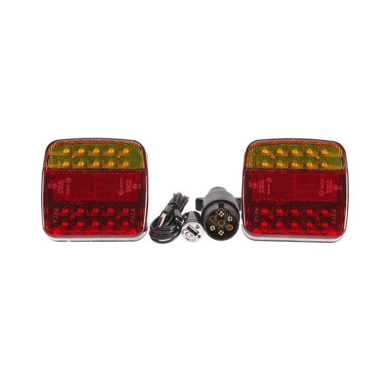 Zestaw świateł lamp 18 LED na magnes bezprzewodowe 12/24V w walizce z wtyczką 7 PIN i przewodem