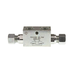 Zawór, zamek hydrauliczny zwrotny bliźniaczy 35L 3/8 na rurkę fi-12 mm