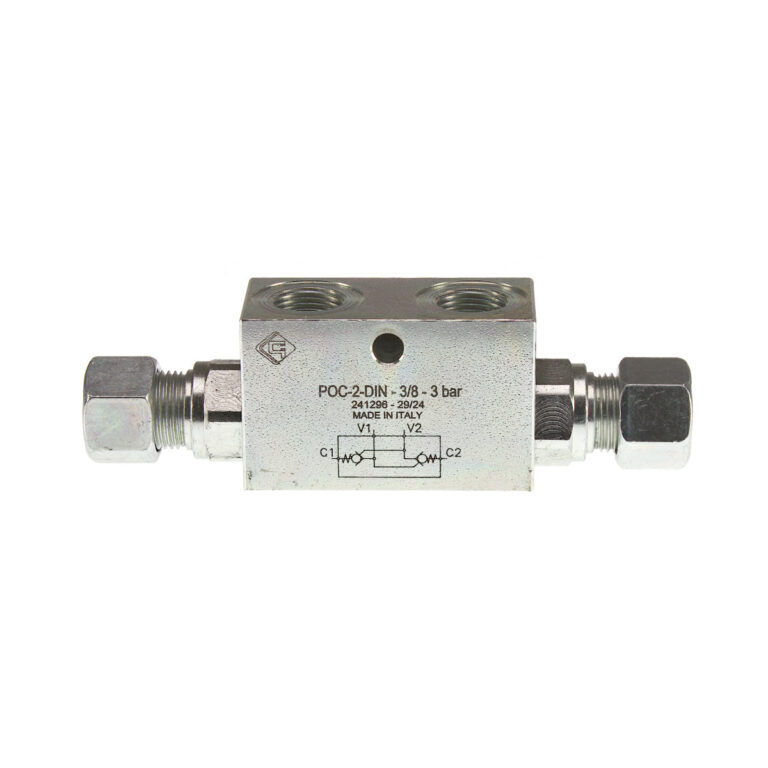 Zawór, zamek hydrauliczny zwrotny bliźniaczy 35L 3/8 na rurkę fi-12 mm